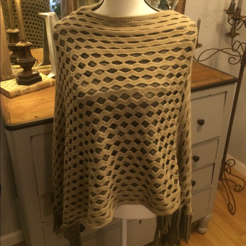 BOGO Tan knit cape.